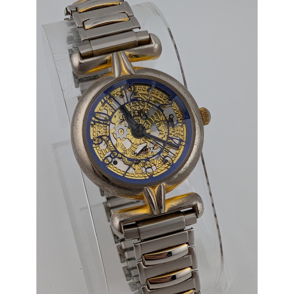 Vintage Gitano Skeleton Dial Women's Watch Prism Crystal Stretch Band- Working